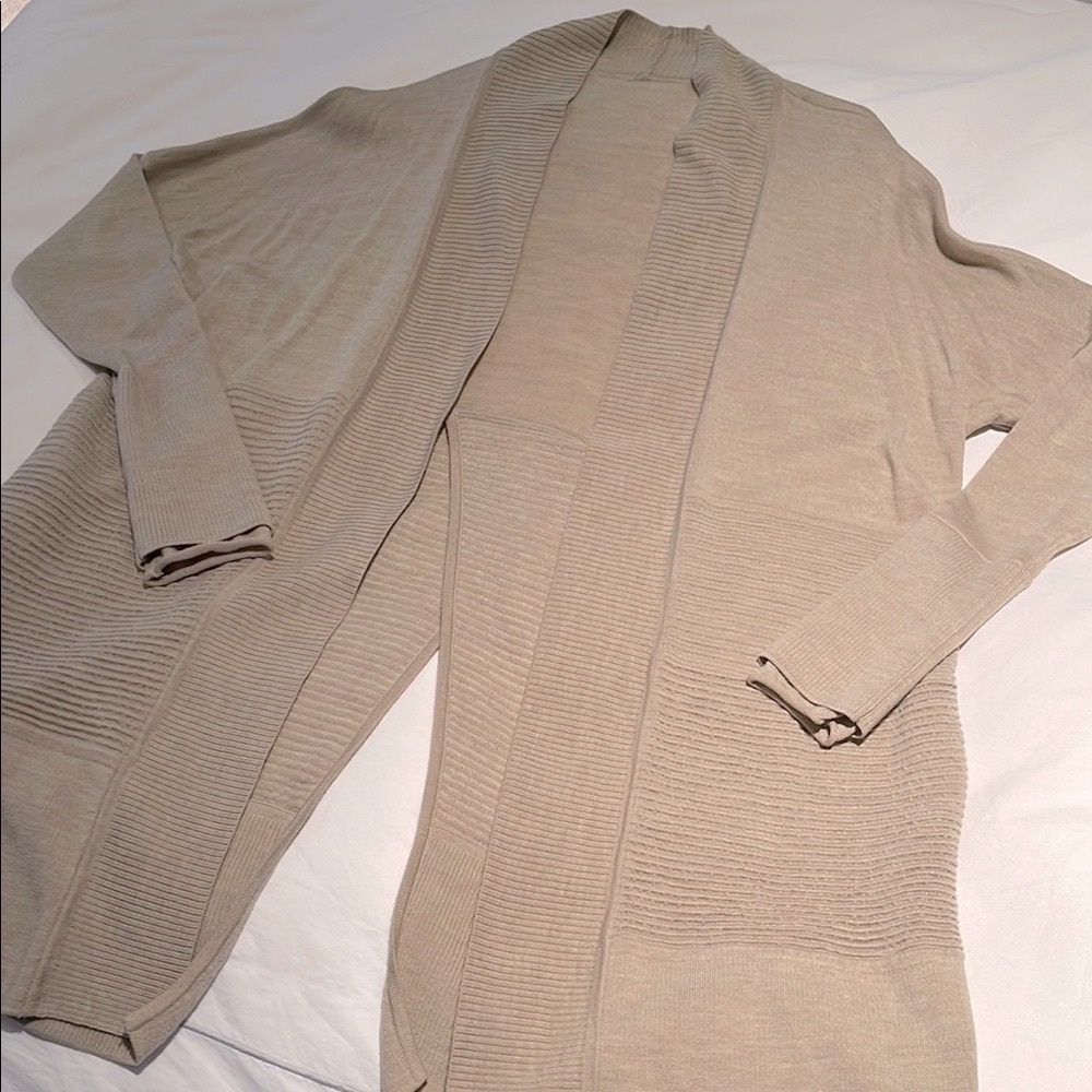 Lululemon Beige Open Front Cardigan